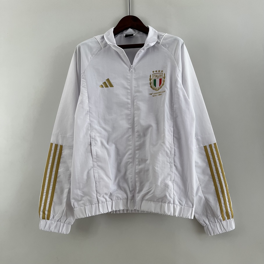 AAA Quality Italy 23/24 Wind Coat - White/Golden